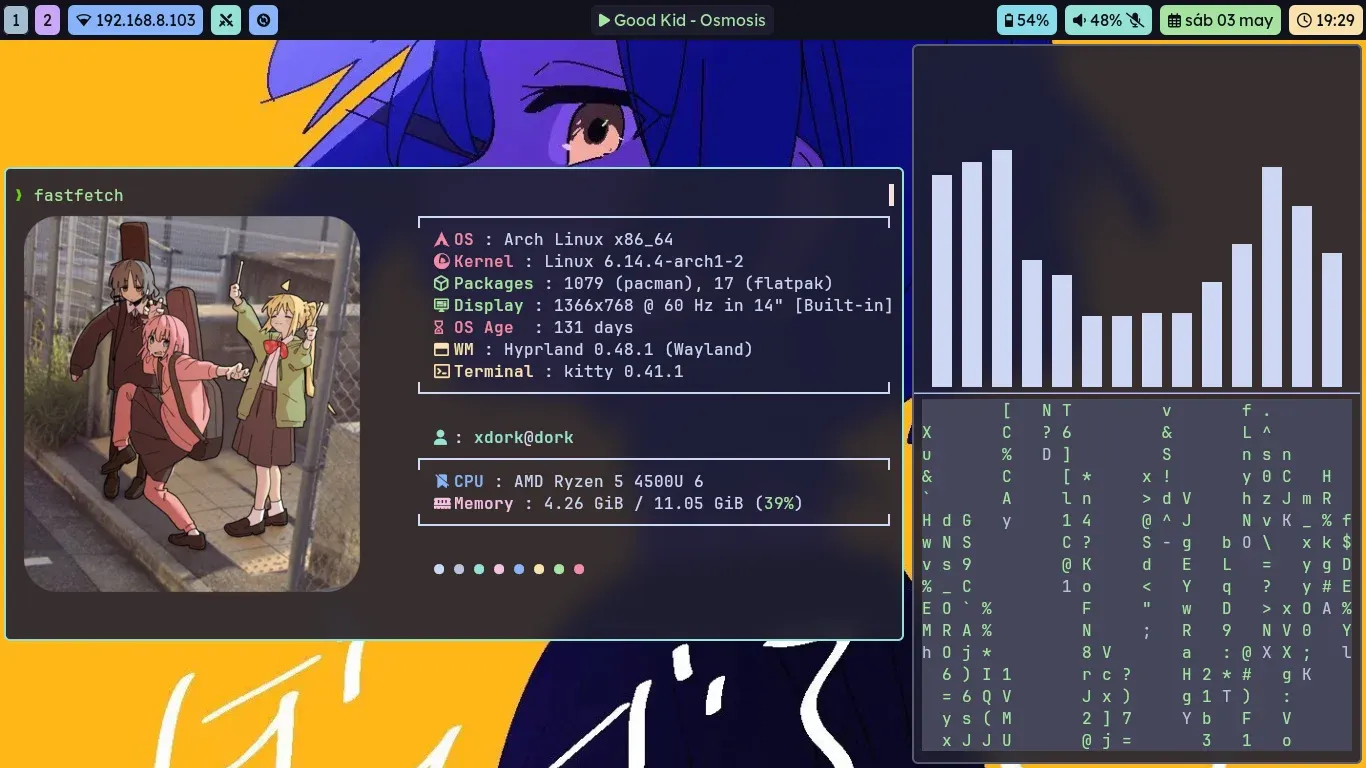 Tema Hyppuccin - configuración de escritorio