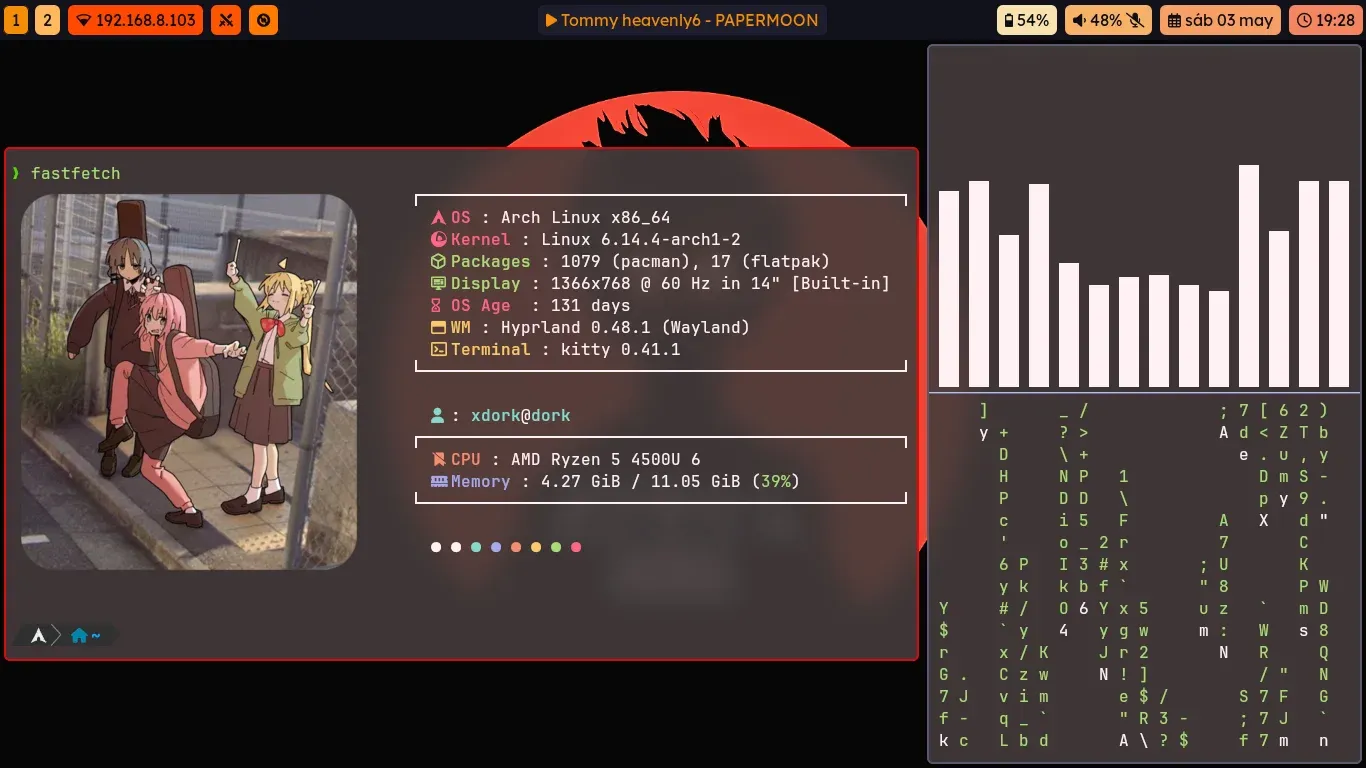 Tema Red - configuración de escritorio